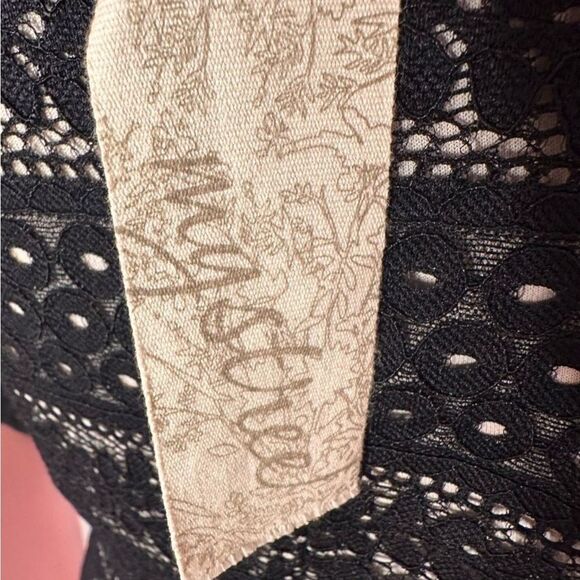 Mystree Black & Nude Fit and Flare Cold Shoulder Dress NWT - Picture 6 of 6